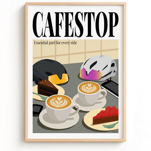 Cafestop cycling coffee stop poster