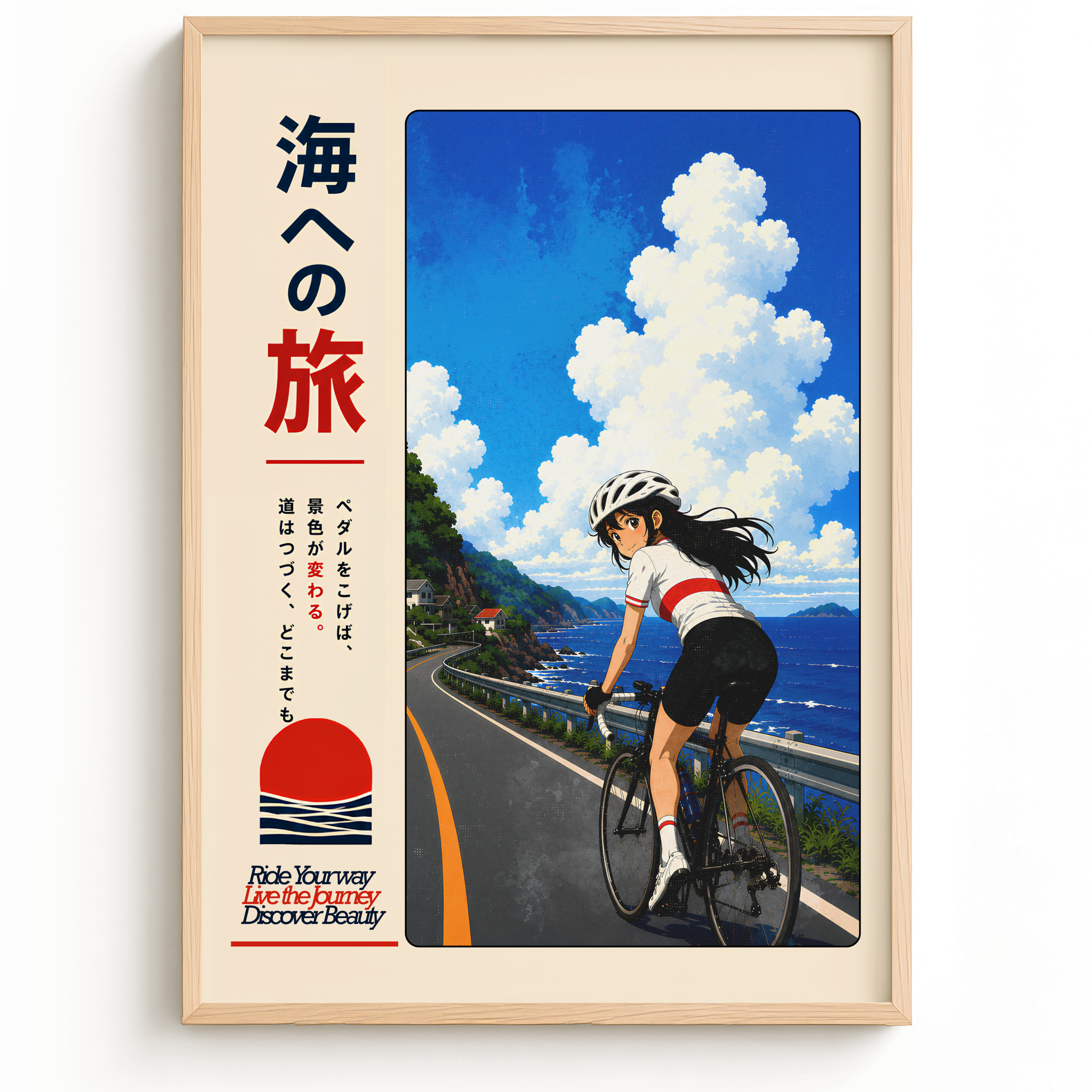 Umi no Tabi coastal cycling poster print